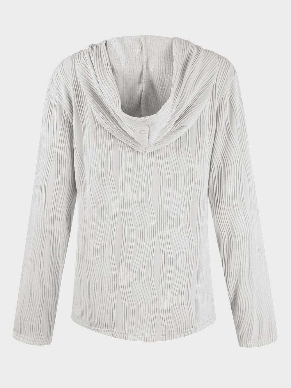 Textured Long Sleeve Hoodie - Trendsi - Flyclothing LLC