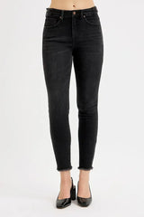 RISEN Full Size Tummy Control High Rise Adjustable Waist Skinny Jeans Plus Size - Trendsi - Flyclothing LLC