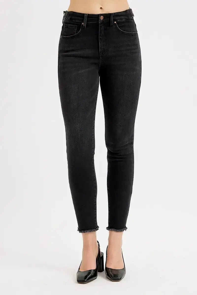 RISEN Full Size Tummy Control High Rise Adjustable Waist Skinny Jeans Plus Size - Trendsi - Flyclothing LLC