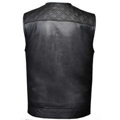 6683.SV - Mens Diamond Stitch Leather Vest