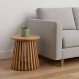 16" Natural Solid Wood Round Outdoor Side Table - Homeroots - Flyclothing LLC