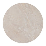 16" Beige and Natural Stone and Solid Wood Round Outdoor Side Table - Homeroots - Flyclothing LLC