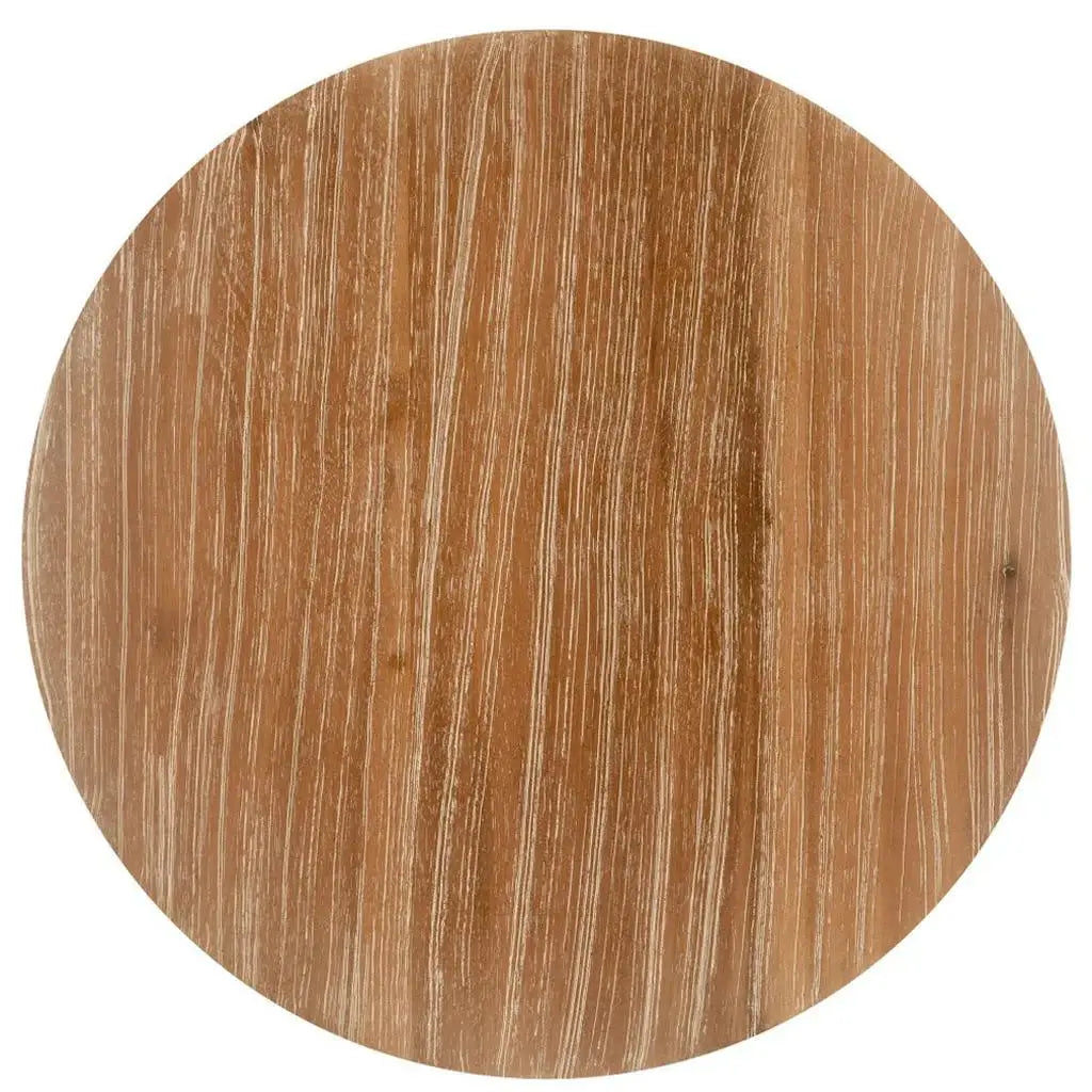 14" Natural and Gray Solid Wood and Faux Concrete Round Outdoor Side Table - Homeroots - Flyclothing LLC