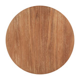 14" Natural and Black Solid Wood and Faux Concrete Round Outdoor Side Table - Homeroots - Flyclothing LLC