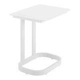 22" White Aluminum Outdoor Side Table - Homeroots - Flyclothing LLC