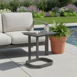 22" Black Aluminum Outdoor Side Table - Homeroots - Flyclothing LLC