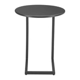 20" Black Aluminum Round Outdoor Side Table - Homeroots - Flyclothing LLC