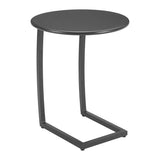 20" Black Aluminum Round Outdoor Side Table - Homeroots - Flyclothing LLC