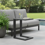 18" Black Aluminum Outdoor Side Table - Homeroots - Flyclothing LLC