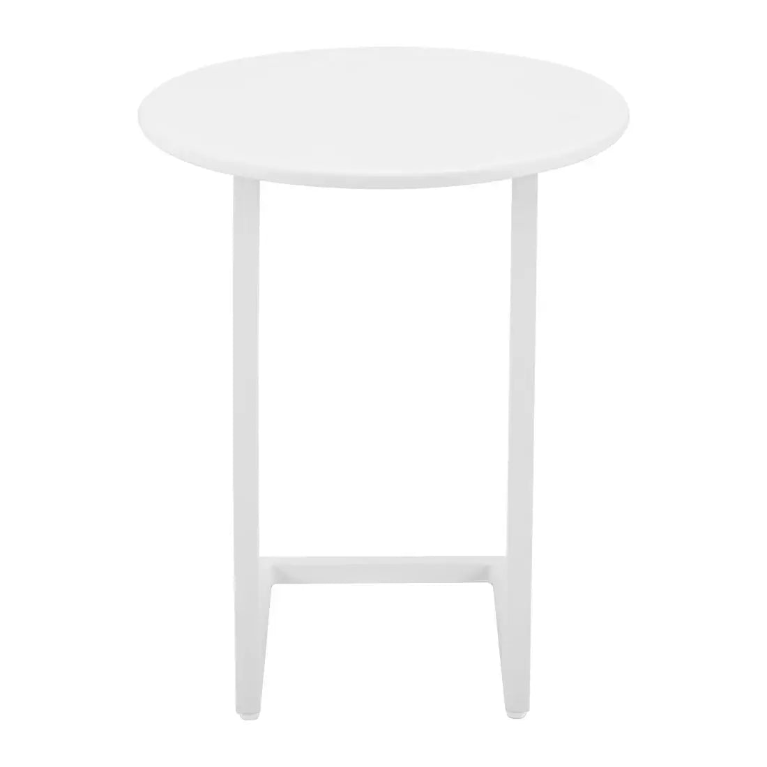 20" White Aluminum Round Outdoor Side Table - Homeroots - Flyclothing LLC
