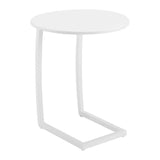 20" White Aluminum Round Outdoor Side Table - Homeroots - Flyclothing LLC