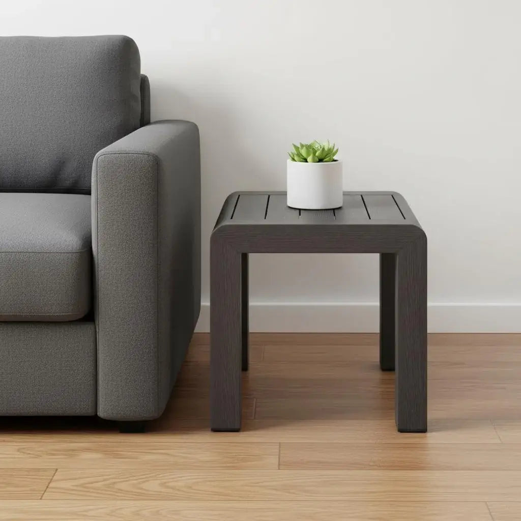 23" Black Aluminum Square Outdoor Side Table - Homeroots - Flyclothing LLC
