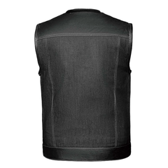 6686.SV - Mens Denim / Leather Club Vest