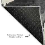 5' X 8' Black And Ivory Abstract Washable Area Rug With UV Protection - HomeRoots - Flyclothing LLC