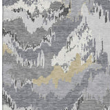 3' X 5' Gray Gold And Ivory Abstract Washable Area Rug With UV Protection - HomeRoots - Flyclothing LLC