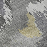 10' X 14' Gray Gold And Ivory Abstract Washable Area Rug With UV Protection - HomeRoots - Flyclothing LLC