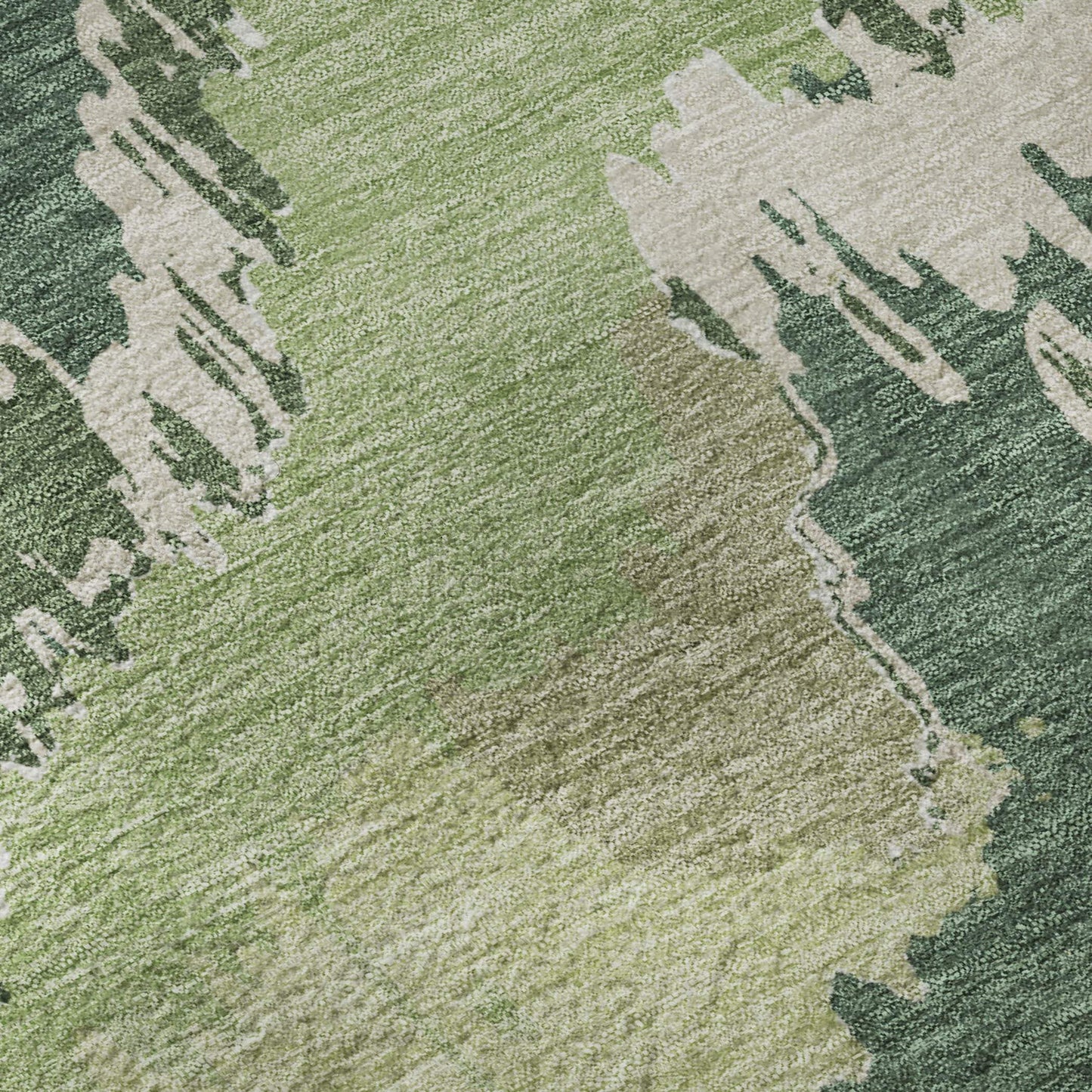 8' X 10' Green Ivory And Beige Abstract Washable Area Rug With UV Protection - HomeRoots - Flyclothing LLC