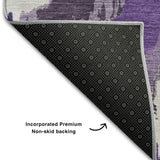 8' X 10' Purple Ivory And Gray Abstract Washable Area Rug With UV Protection - HomeRoots - Flyclothing LLC