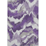 10' X 14' Purple Ivory And Gray Abstract Washable Area Rug With UV Protection - HomeRoots - Flyclothing LLC