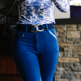 Dapplebay Horse Shoe Elastic Belt-Navy - Breeches.com - Flyclothing LLC