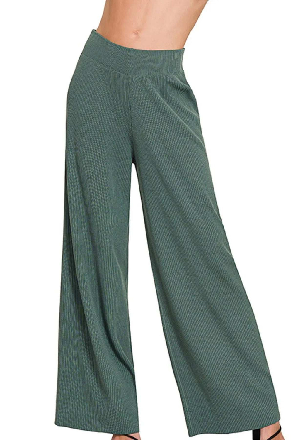 Zenana Viscose Ribbed Sweater Pants - Trendsi - Flyclothing LLC