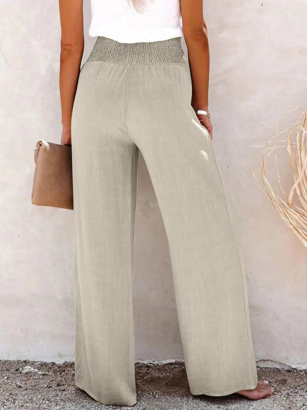 Full Size Decorative Button High Waist Pants - Trendsi - Flyclothing LLC