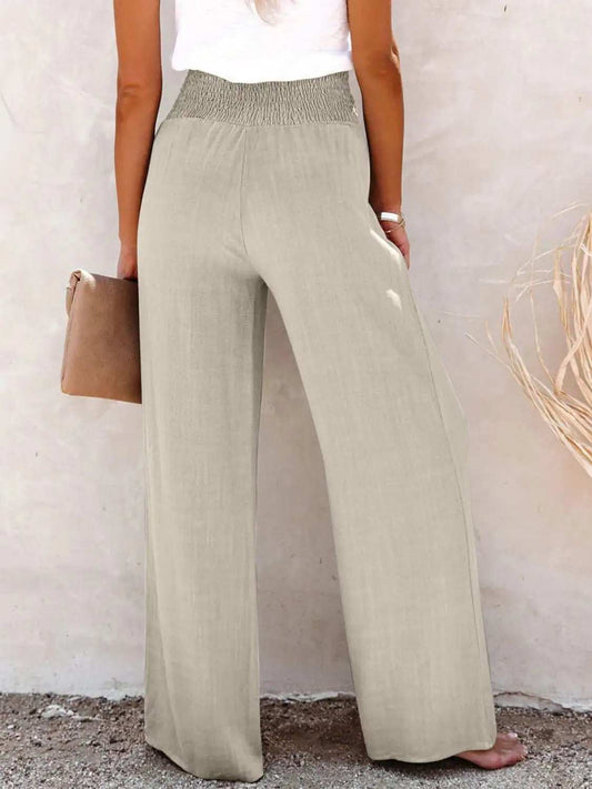 Full Size Decorative Button High Waist Pants - Trendsi - Flyclothing LLC