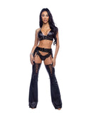 Roma Costume 6690 2PC Pleather Short Set with Eyelet Details