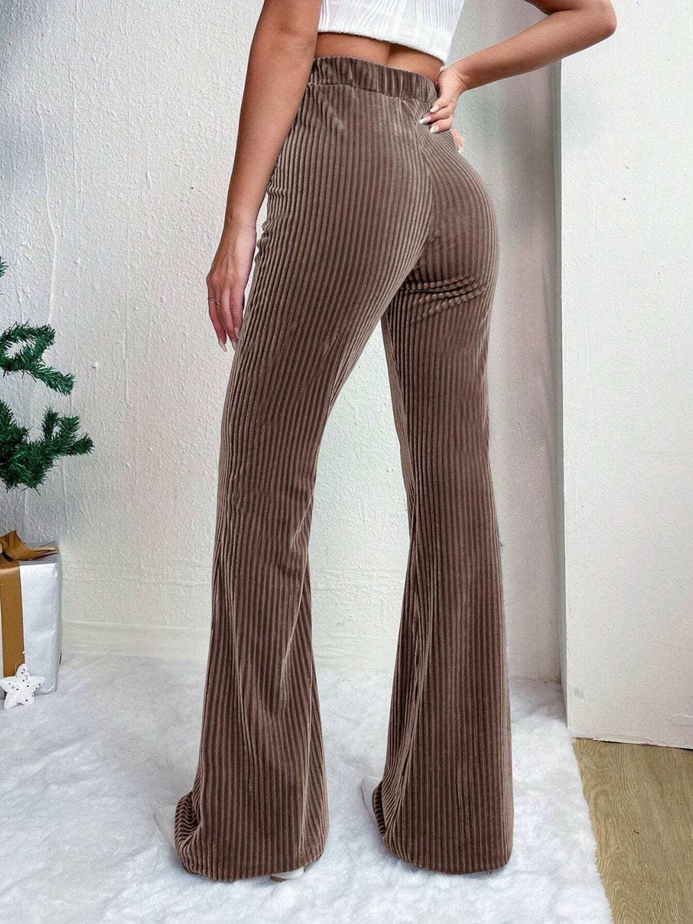 High Waist Flare Pants - Trendsi - Flyclothing LLC