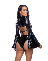 6695 - 2PC High-Waisted Vinyl Short Set - J. Valentine - Flyclothing LLC