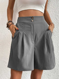 Pocketed Half Elastic Waist Shorts - Trendsi - Flyclothing LLC