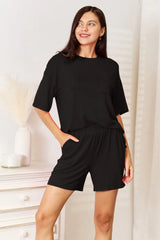 Basic Bae Full Size Soft Rayon Half Sleeve Top and Shorts Set - ShopBasicbae - Flyclothing LLC
