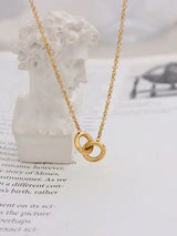 18K Gold-Plated Titanium Steel Hoop Pendant Necklace - Trendsi - Flyclothing LLC