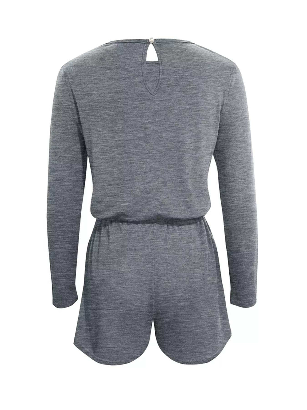 Long Sleeve Drawstring Romper - Trendsi - Flyclothing LLC