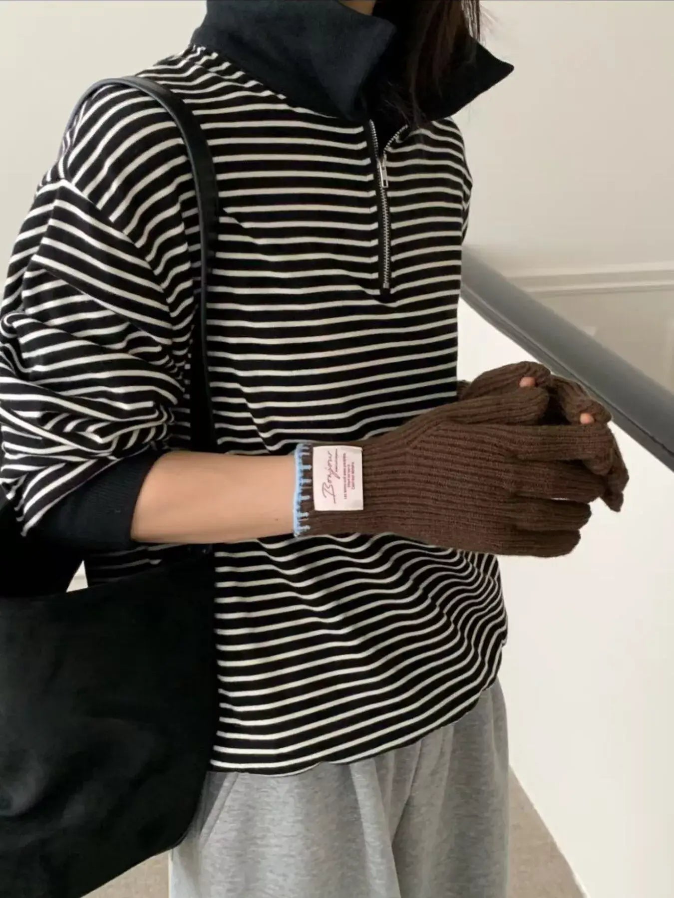 Ribbed Knit Gloves - Trendsi - Flyclothing LLC