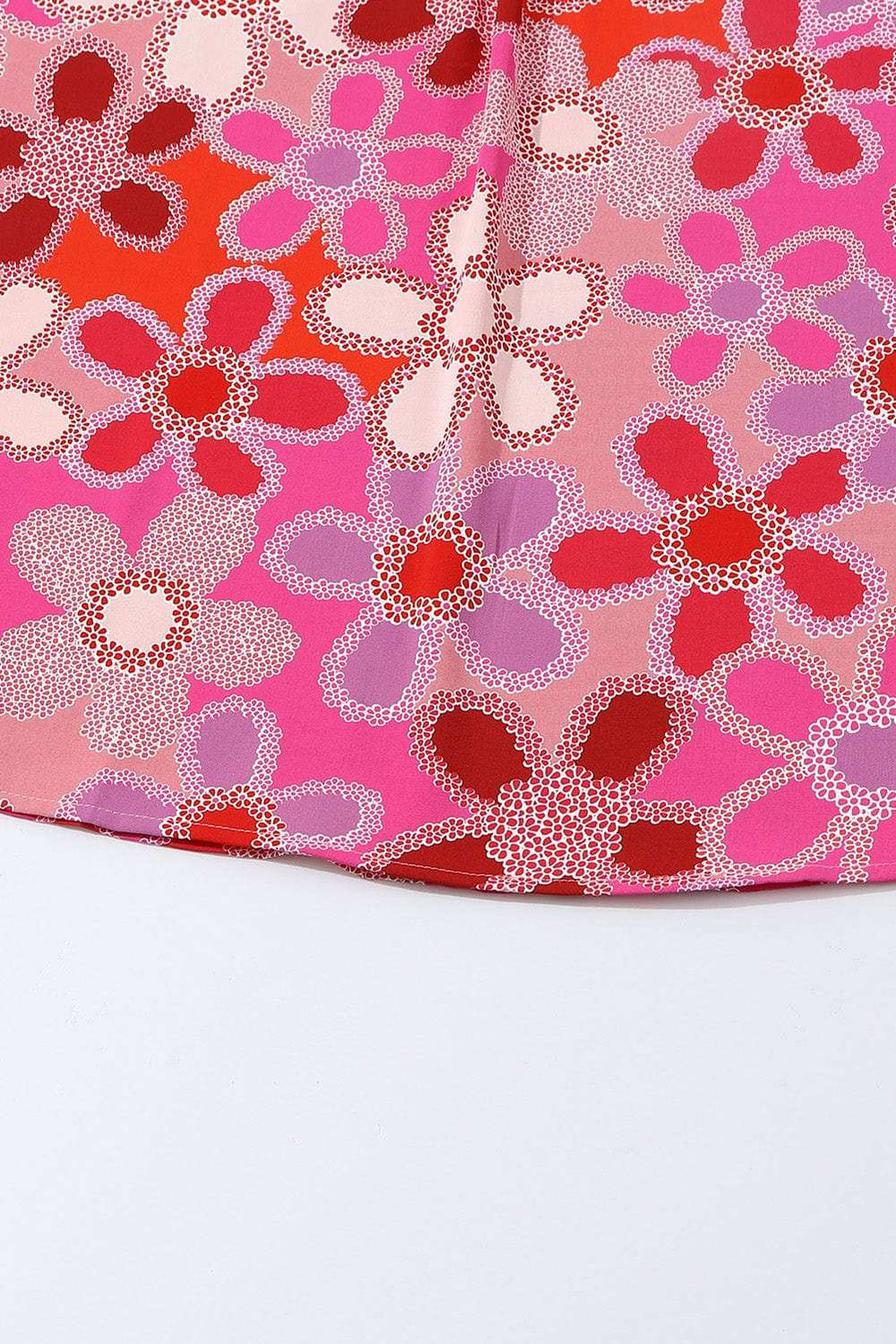 Embroidered Detail Floral Ruffle Cap Sleeve Blouse - Trendsi - Flyclothing LLC