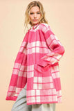 Davi & Dani Plaid Open Front Drop Shoulder Longline Coat - Trendsi - Flyclothing LLC