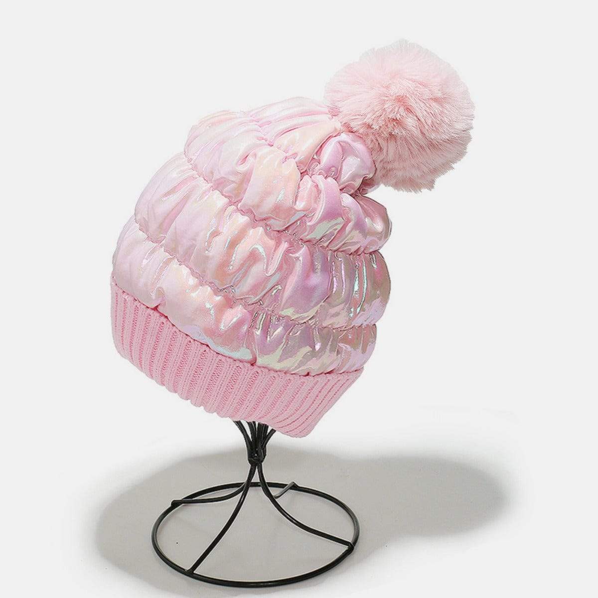 Thermal Knit Hat with Pompom - Trendsi - Flyclothing LLC