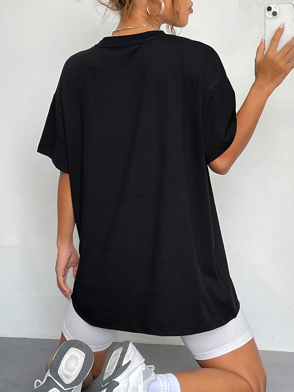Round Neck Short Sleeve LET'S GO GHOULS Graphic T-Shirt - Trendsi - Flyclothing LLC