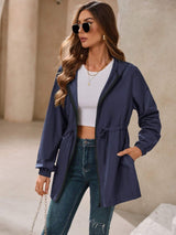 Ivy Lane Outdoor Waterproof Long Sleeve Hooded Windbreaker - Trendsi - Flyclothing LLC