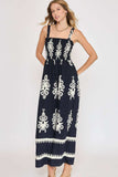 Umgee Full Size Smocked Printed Wide Leg Jumpsuit Plus Size - Trendsi - Flyclothing LLC
