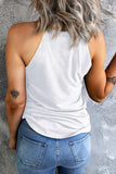 Sequin Flower Grecian Neck Tank - Trendsi - Flyclothing LLC