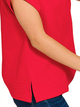 Zenana Textured Knit Jacquard Short Sleeve Top - Trendsi - Flyclothing LLC