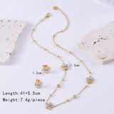 18K Gold-Plated Flower Jewelry Set - Trendsi - Flyclothing LLC