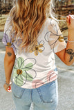 Printed Round Neck Short Sleeve T-Shirt - Trendsi