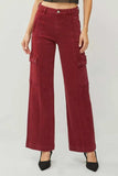 RISEN Full Size High Rise Wide Leg Cargo Jeans - Trendsi - Flyclothing LLC