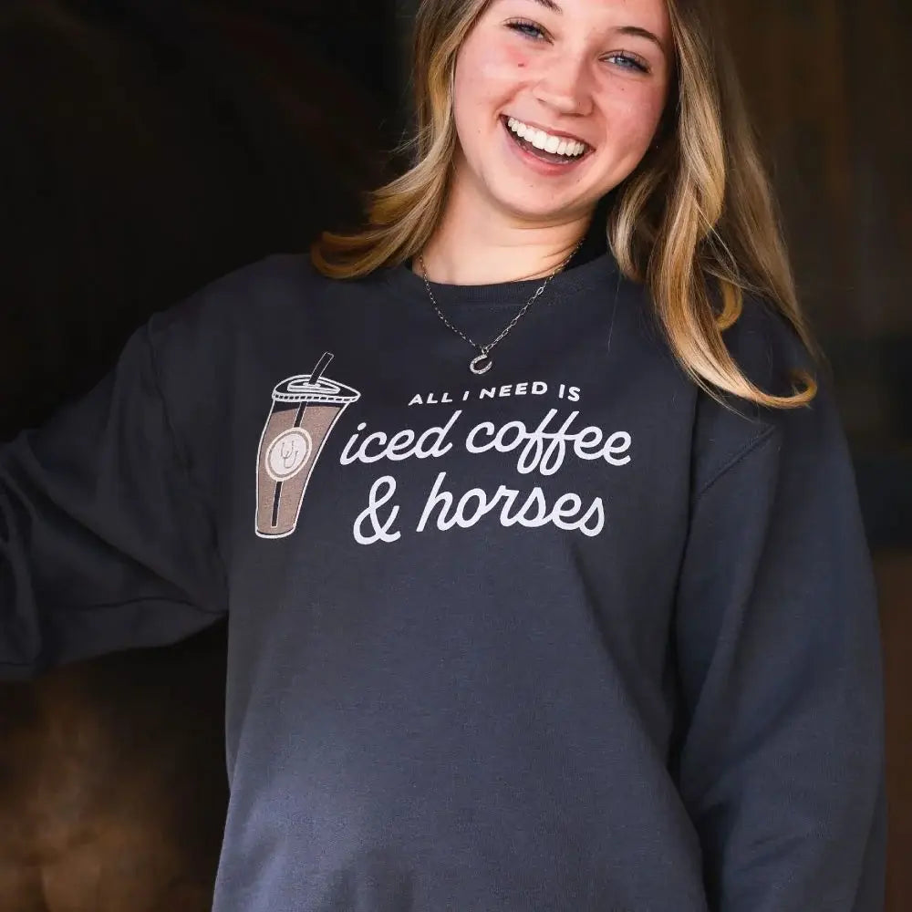 Dapplebay Iced Coffee & Horses Sweatshirt - Breeches.com - Flyclothing LLC