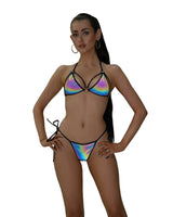 6701 - 2PC Reflective Bikini Tie Set - J. Valentine - Flyclothing LLC