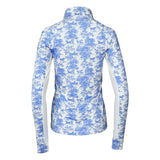 Dapplebay Equestrian Toile 1/4 Zip Light Riding Top - Long Sleeve-Blue/White - Breeches.com - Flyclothing LLC
