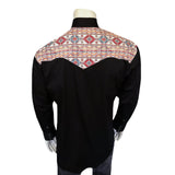 Rockmount Ranch Wear Men's Vintage 2-Tone Black & Native Pattern Embroidered Western Shirt - Rockmount Clothing - Flyclothing LLC
